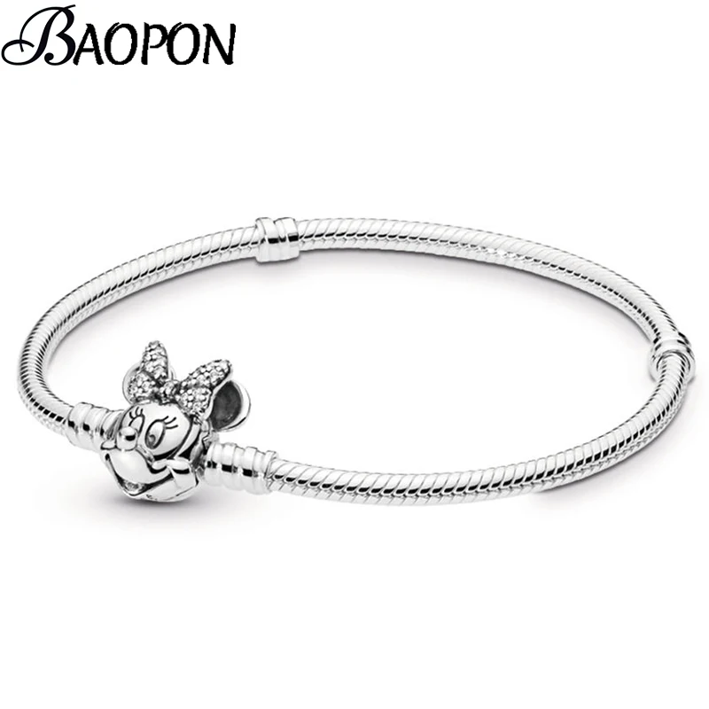 BAOPON, высокое качество, Подлинная Серебряная цветная змеиная цепь, прекрасный браслет, Подходит для европейских браслетов-шармов для женщин, сделай сам, изготовление ювелирных изделий