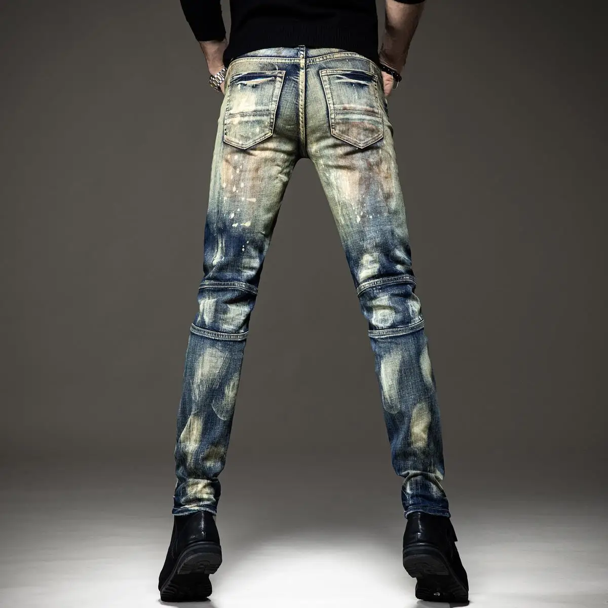 Оригинальные мужские брюки с вышивкой в стиле хип-хоп |