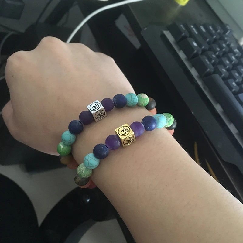 Браслет с бусинами из натурального камня 8 мм 7 чакр | Украшения и аксессуары