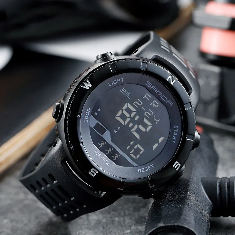 Модные Повседневные спортивные часы светодиодный водонепроницаемые цифровые