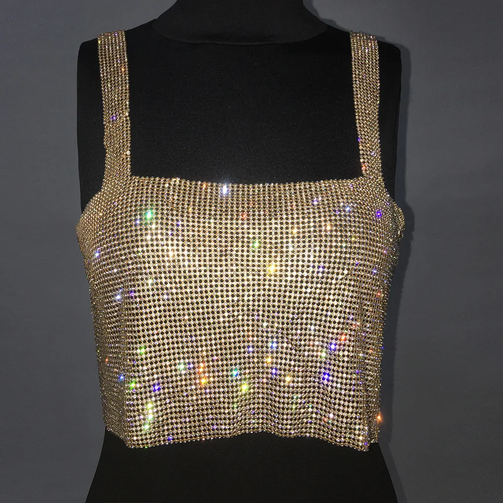 Блестящий кроп топ для ночного клуба Женский Топ с открытой спиной женская