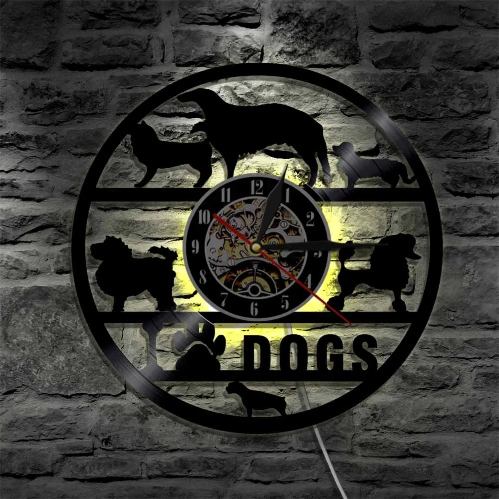 Я люблю собак Виниловые пластинки настенные часы Laser LP для животных подарок