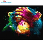 Paintmake животные DIY живопись по номерам наборы для рисования обезьянка масло ручная роспись на холсте для домашнего декора искусство картина подарок