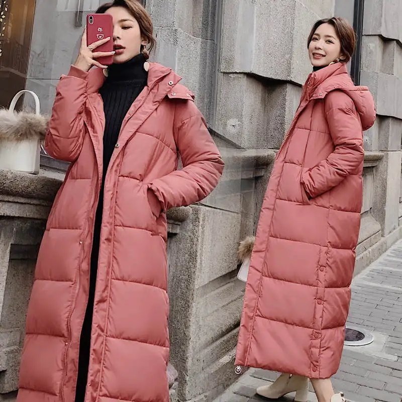 rust red parkas Женские пуховики, хлопковые зимние куртки, пальто, супер длинные парки с капюшоном, студенческие свободные женские куртки, теплая верхняя одежда, зимние пальто C5872 - Цвет: rust red parkas