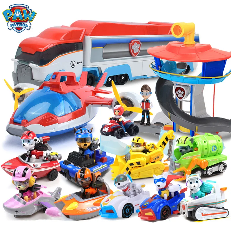 Оригинальный Paw Patrol Action Figure Toys щенок собака автомобиль мультяшный персонаж сцена