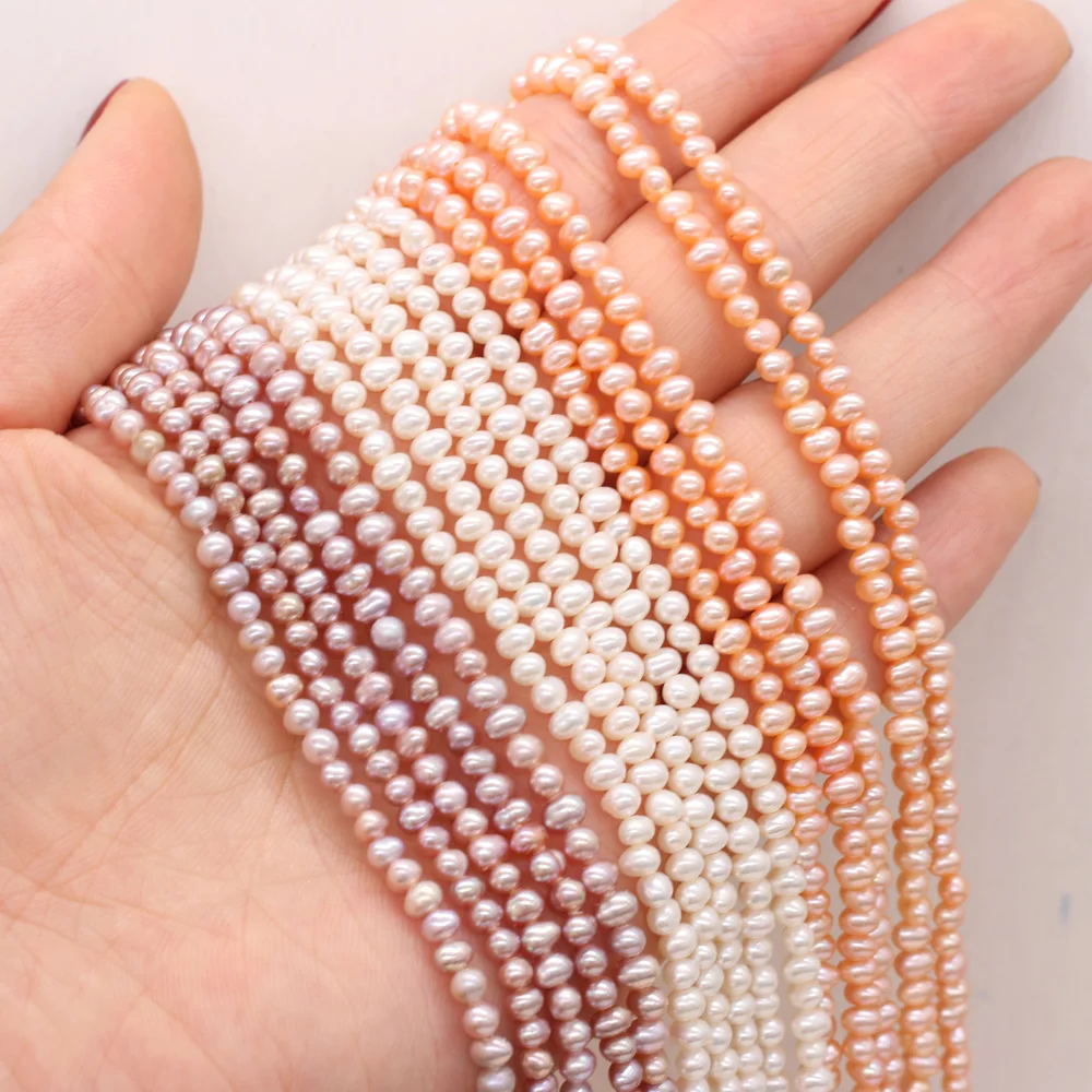 

100% Natural Freshwater Potato Pearl Beads DIY Cute Exquisite Charm Necklace Bracelet Anklet Jewelry Party Gift Making 3-3.5mm