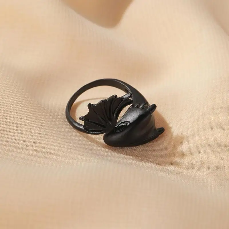 Простое Открытое кольцо Pterosaur ангел дьявол готический динозавр парные кольца