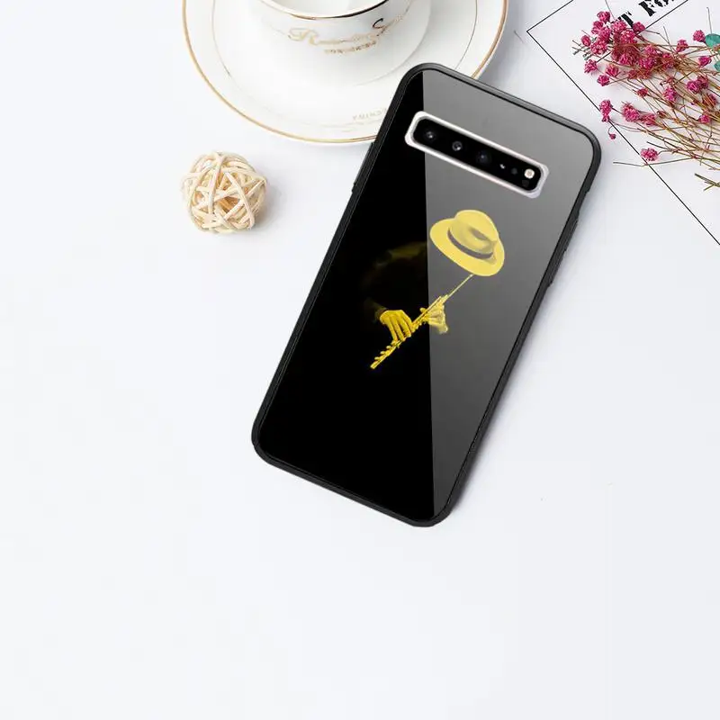 

Gold Black DIY Phone Case For Galaxy Tempered Glass Cases Apply To S10 S9 S8 S7 S6edge Plus TPU Cover