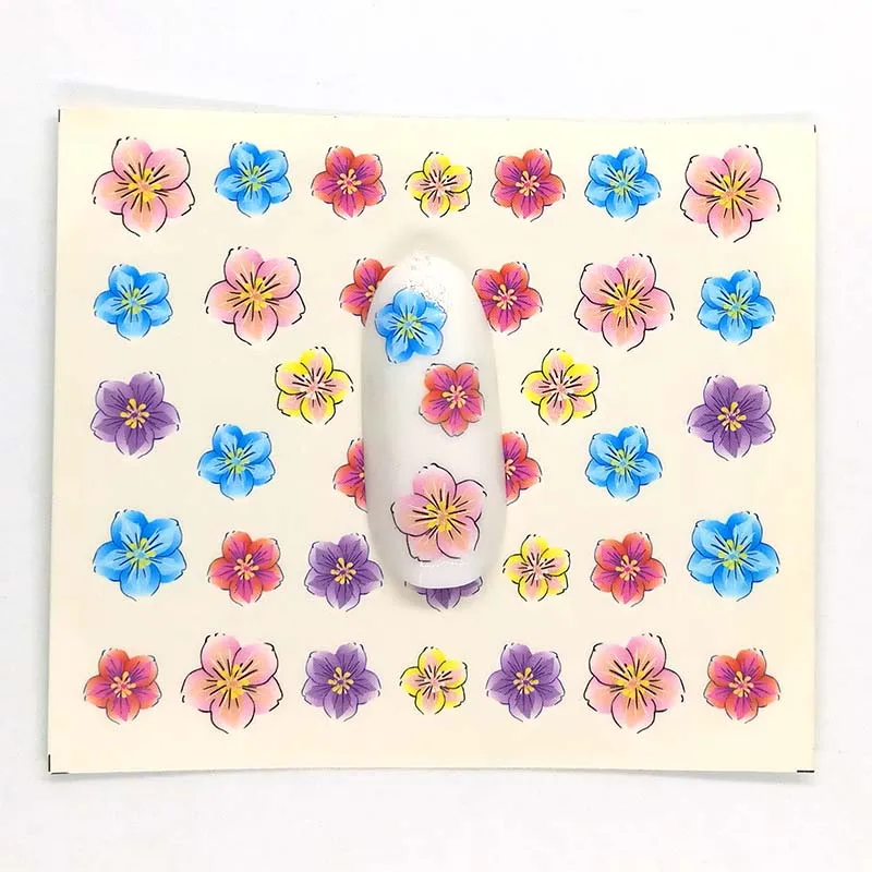 1 шт. Цветочные наклейки для ногтей с узорами дизайн Переводные Водные Наклейки
