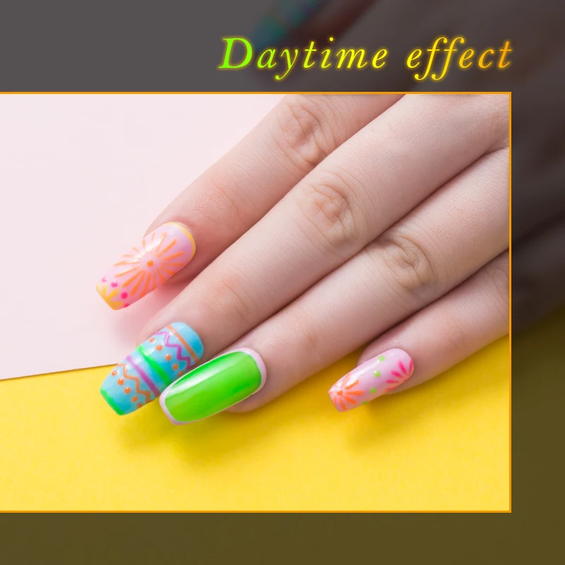 

MEET ACROSS 8ml Luminous Nail Gel Polish Glow In Dark Fluorescent UV Semi Permanent Soak Off Gel Varnish Nail Art Decoration