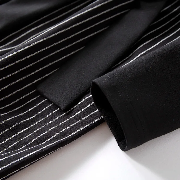 Женское платье в полоску с длинным рукавом кружевное средней длины|Женские