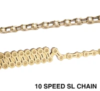 10s bicycle chain golden semi hollow sl road bicycle parts durable gold missing link titanium nitride coating for mountain bike