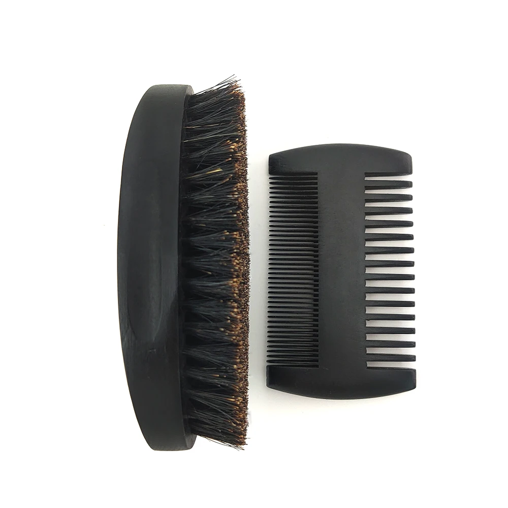 

Beard Brush and Mustache Comb Kit for Men's Facial Care Gift Grooming Comb with Bristle Shaving Brush Set