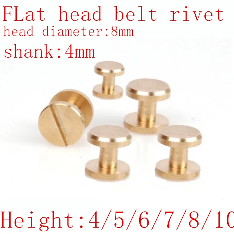 

10-20pcs 8*4*L L=3/4/5//6/7/8/9/10/12/15/18/20mm Solid Brass Book belt screw