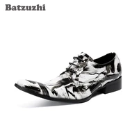 batzuzhi men dress shoes pointed toe handsome leather shoes men rock party business and wedding leather sapato masculino