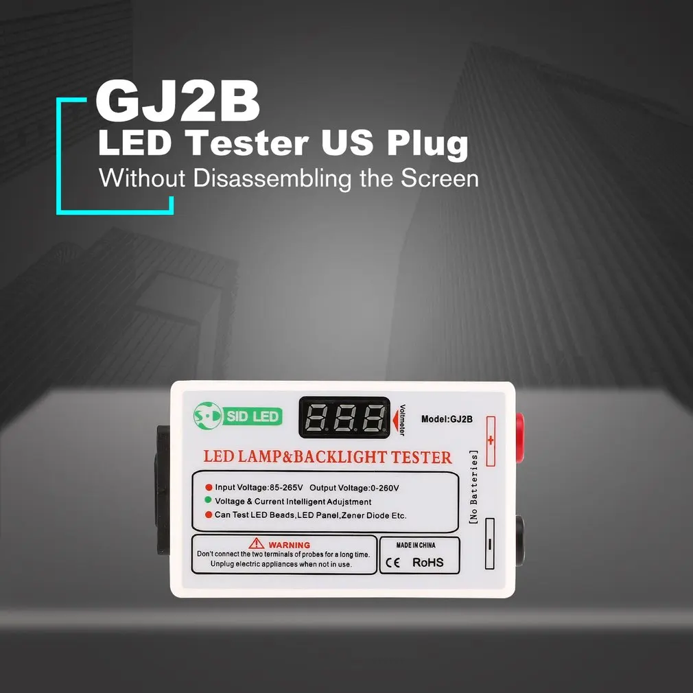 GJ2B Voltage LED LCD TV Screen Backlight Zener Diode Tester Meter Lamp Strip Bead Light Board Test Tool Output 0~260V US Plug |