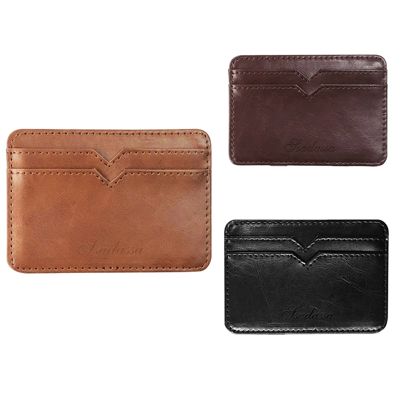 

Creative PU Leather Men's ic Wallet Business Card Bag Coin Purse Men's Bag with SSADASSA