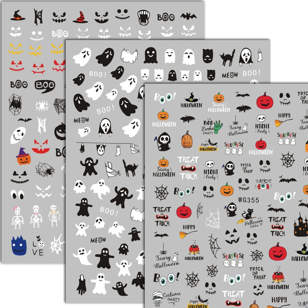 

Nail Art Stickers Snowflakes Christmas Halloween Skeleton Nail Art Decoration Maple Leaf Autumn Fall Winter Nail Stickers Decals