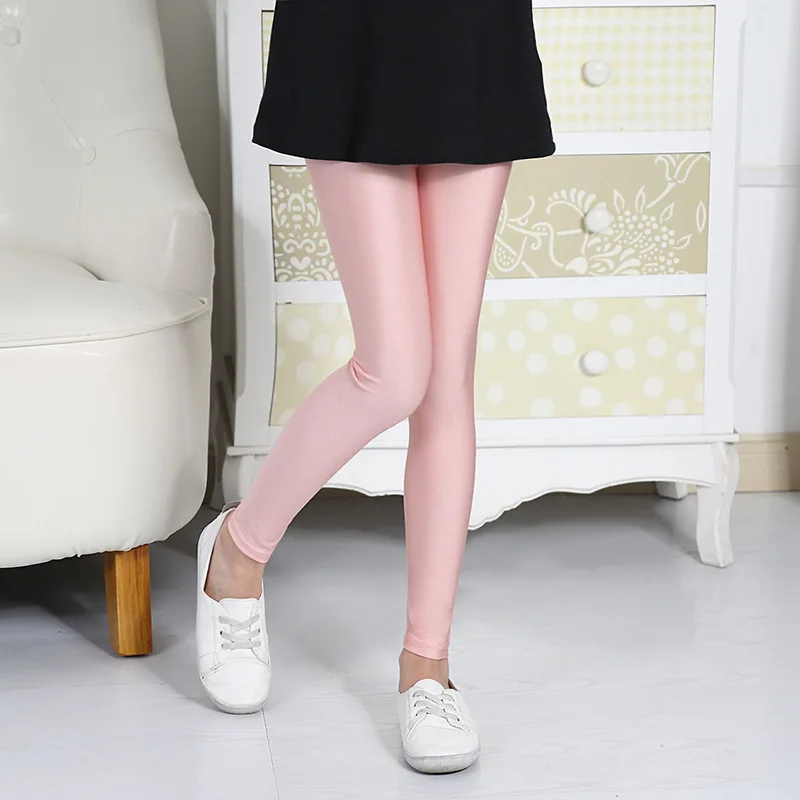 

Kids Girls Leggings Spring Summer Shiny Pants Children Trousers Girl Casual Pencil Pants For 2-10Years