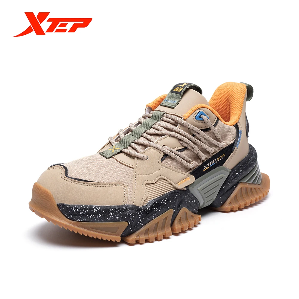 Xtep Men's Leisure Shoes 2021 New Splicing Elements Sneakers Fashion Cool Outdoor Shoes Comfortable Walking Shoes 879319320048