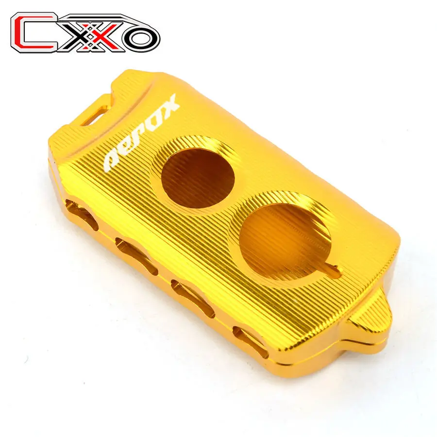 AEROX logo Gold Мотоциклетный алюминиевый чехол для ключей для YAMAHA X-MAX 125 250 400 XMAX 300 17-19 держатель для ключей протектор QBIX AEROX 155 NVX 125 155 - Цвет: AEROX logo Gold