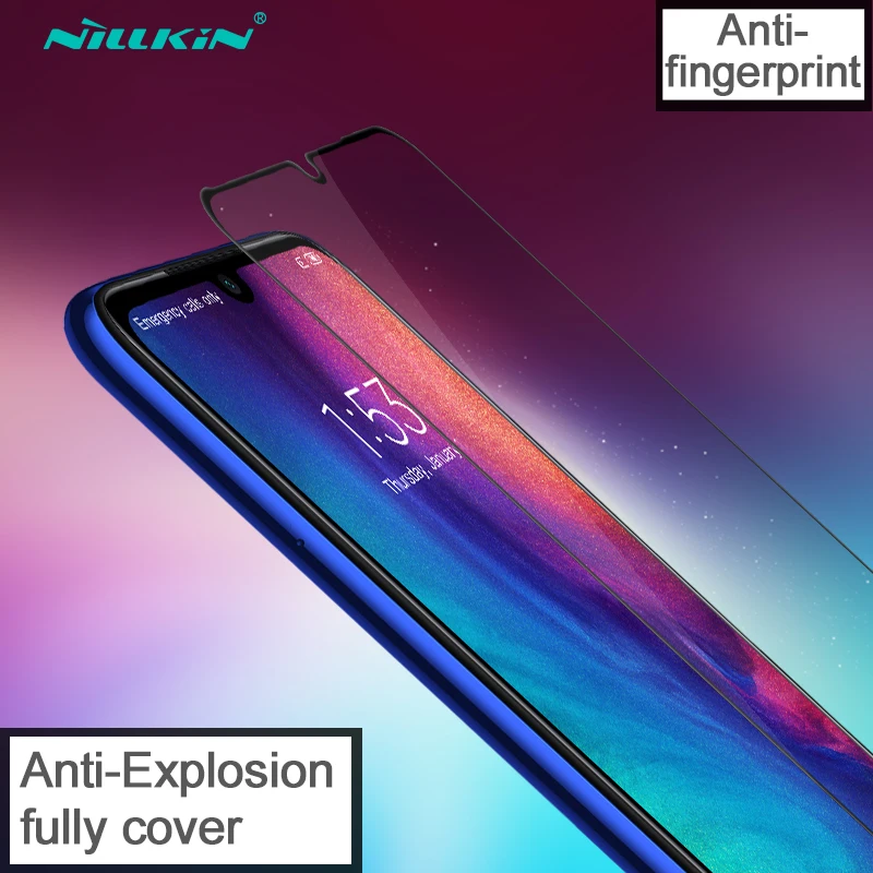 Черный Nillkin Curve закаленное стекло для Xiaomi Redmi Note 7 и Note7 Pro XD CP+ MAX Анти-взрыв полное покрытие Защитная пленка для экрана - Цвет: Черный
