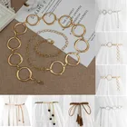 2020 Новое поступление, кольцо цепной привод модно элегантно золото металла женские солнцезащитные очки с круглой женские окружности талии платье ремни