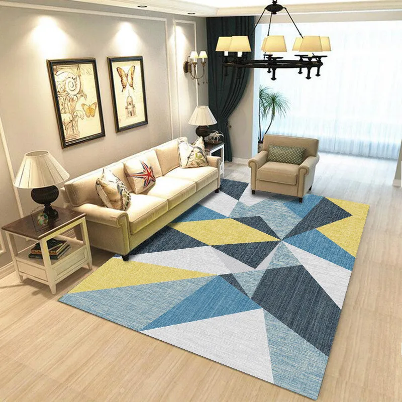 

Geometric Anti-slip Carpet Indoor Printed Decoration Area Rugs Living Room Bedroom Bedside Bay Window Sofa Home Decor Floor Mat