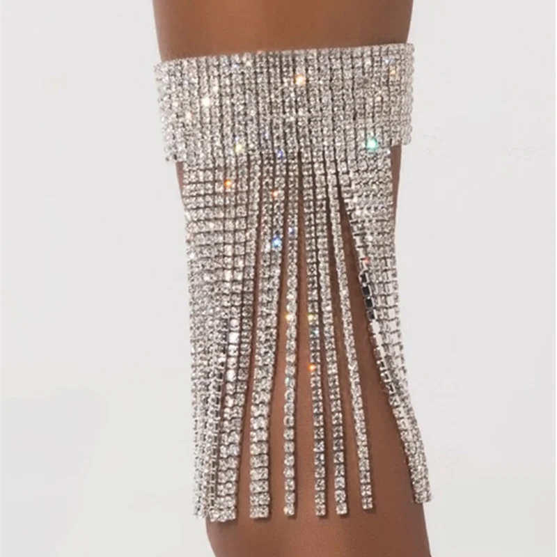 

1PC Stonefans Full Rhinestone Tassel Adjustable Ankles Foot Chain Jewelry for Women Crystal Anklets Cheville Bracelet Leg Gifts