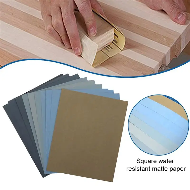

Wet Dry Sandpaper Water Resistant 1000 to 7000 Grit Abrasive Sanding Paper for Wood Metal Furniture Automotive Polishing