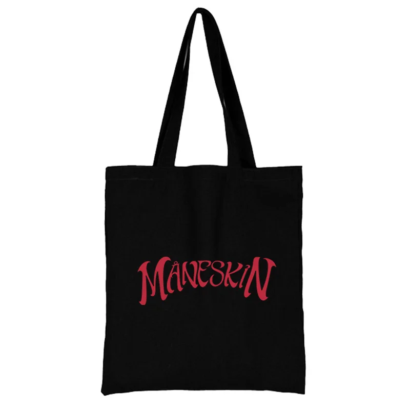 

Maneskin Tote Bag Anime Luxury Designer Handbags Bags 2021 Handle Summer Canvas Shopper Shoulder Printed Reusable Women Folding