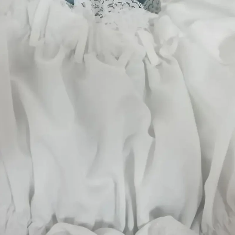 

Blouses Women Butterfly-sleeve Spring Patchwork Sweet Preppy Style Students Lace All-match Cozy Lightweight Simple Basic Girls