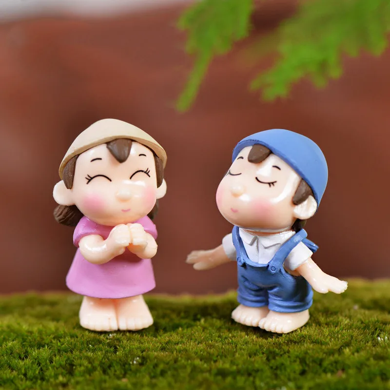 

1 Couple Dollhouse Mini Landscape Resin Fairy Resin Crafts Decorative Garden Bonsai Toy Accessories Decoration