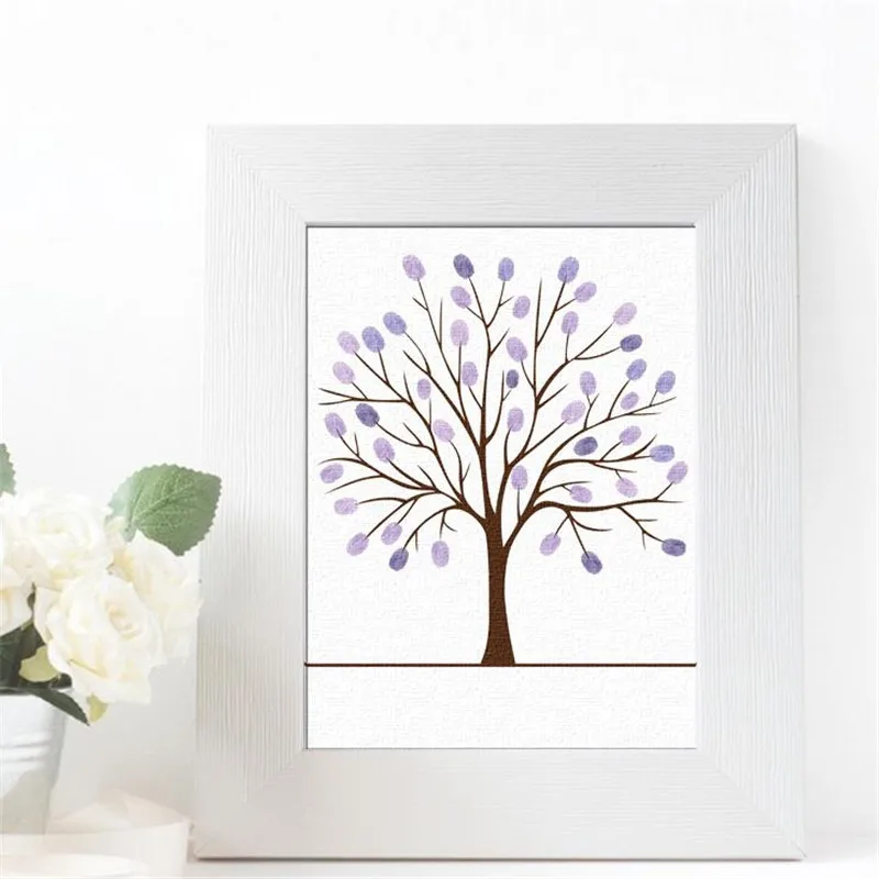 Холст плакат отпечатков пальцев гостевая книга для мальчиков и девочек платье