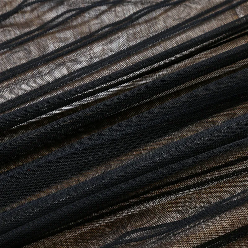 Women Sexy Mesh Sheer See Through Bikini Cover Ups Swimwear 2020 New Black Striped Swimsuit Bathing Beach Dress Up | Купальники и