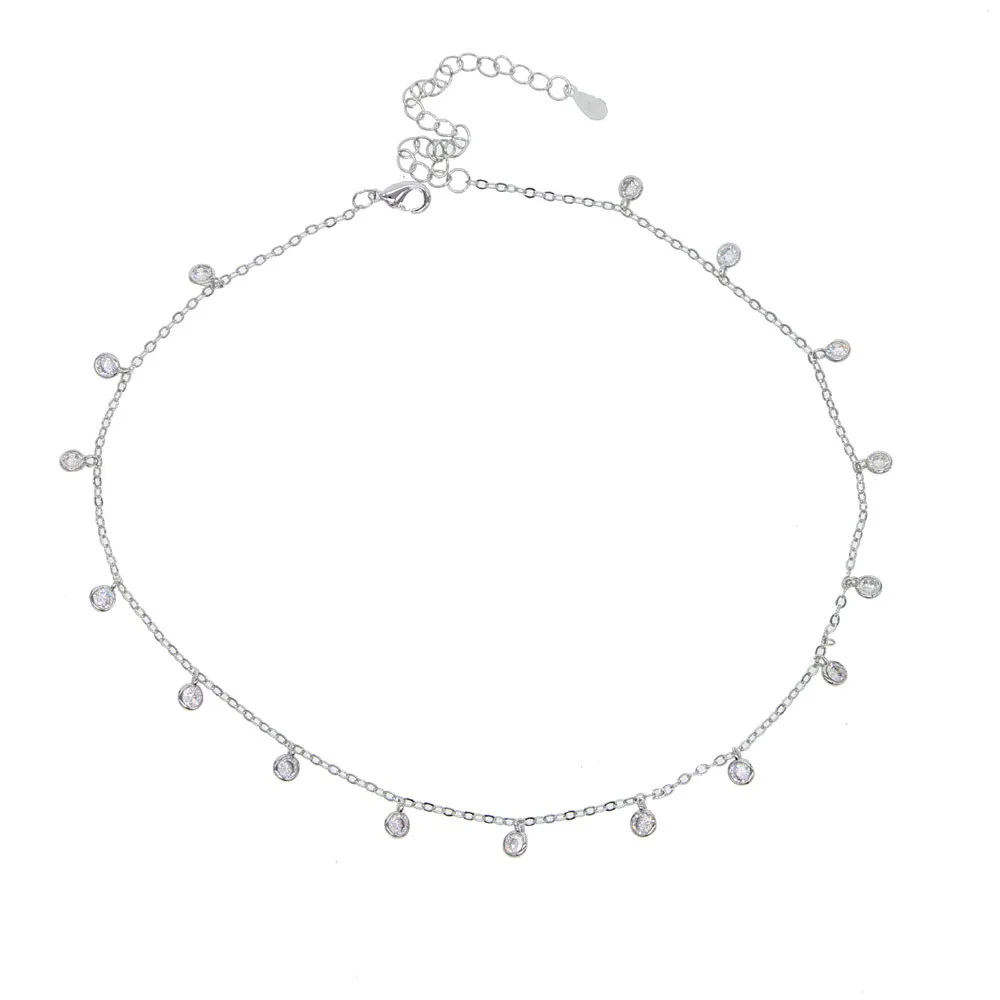 Модный Круглый Квадратный Кулон ожерелье с кубическим цирконием короткое из