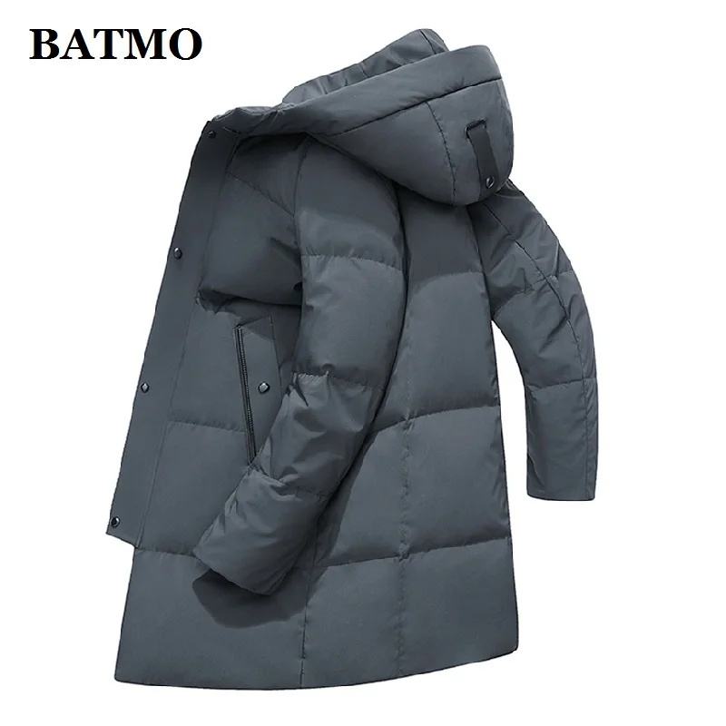 Мужская куртка на белом утином пуху с капюшоном батальных размеров YR8040|Мужские