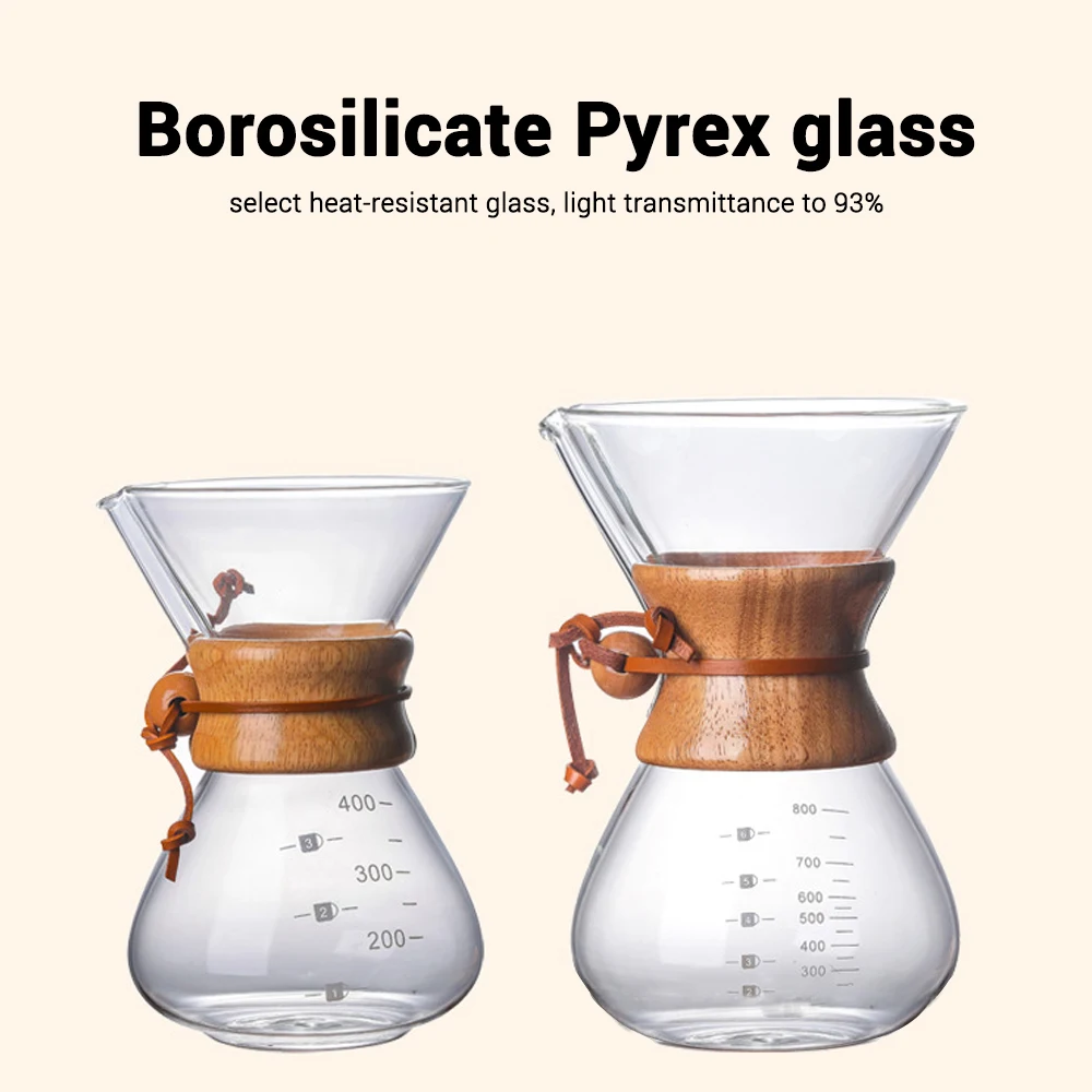 400 мл Классический Стекло эспрессо Кофе чайник Стиль залить машинный фильтр