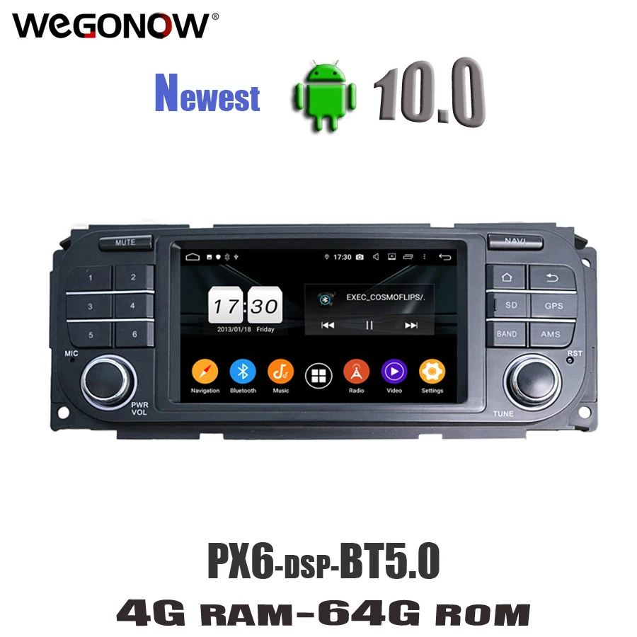 PX6 DSP Android10 64 Гб ROM 4 Wifi BT5.0 RDS радио GPS карта для Jeep Grand Cherokee Wrangler Chrysler Avenger Dakota