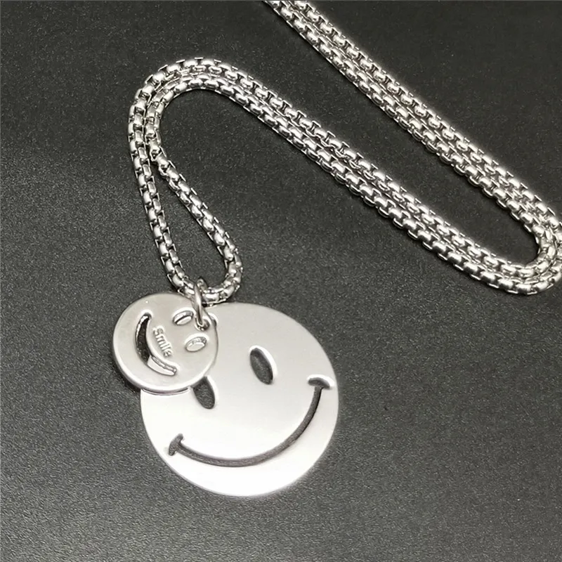 Мужское ожерелье со смайликом Мужская подвеска в стиле хип-хоп Женский и