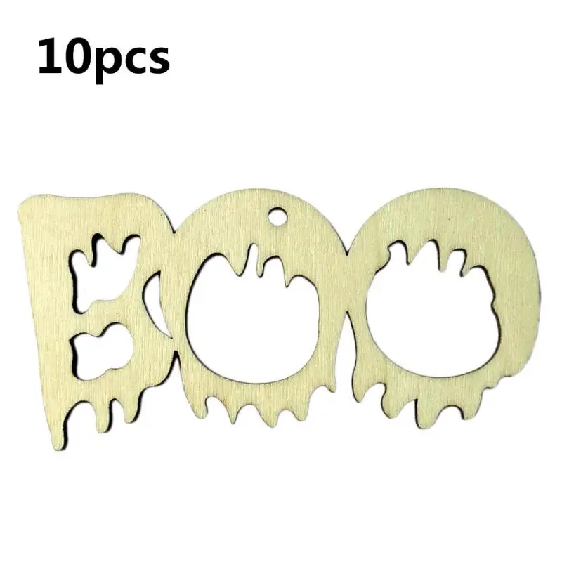 10 шт. деревянные бу Цепи слово Подвески ручной работы для Хэллоуина Крытый