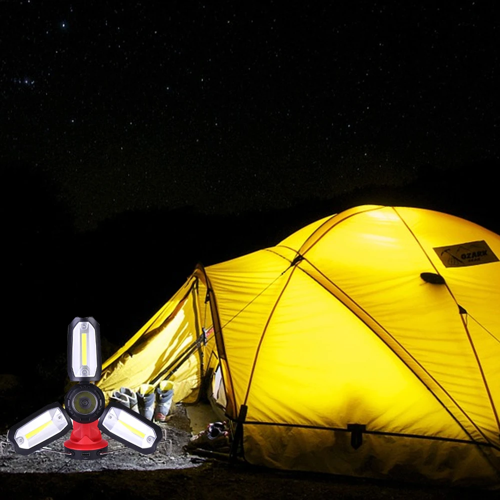 USB Перезаряжаемый светодиодный светильник-вспышка для кемпинга фонарь