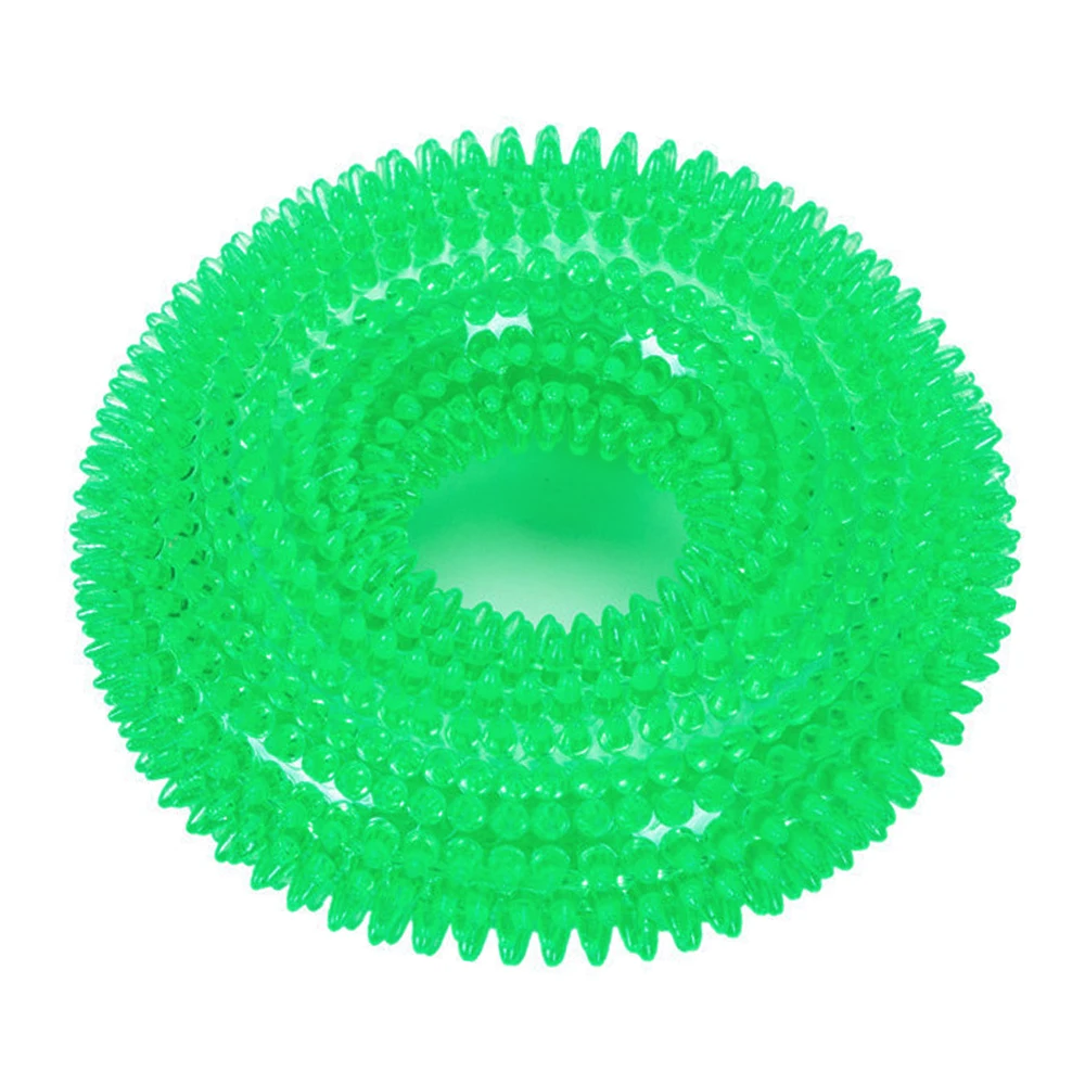 

Cleaning Teeth Grinding Dog Toy Teeth Bite TPR Rubber Resistant Playing TPR Thorn Circle Ring For Large Dogs Cat Chew Torpedo