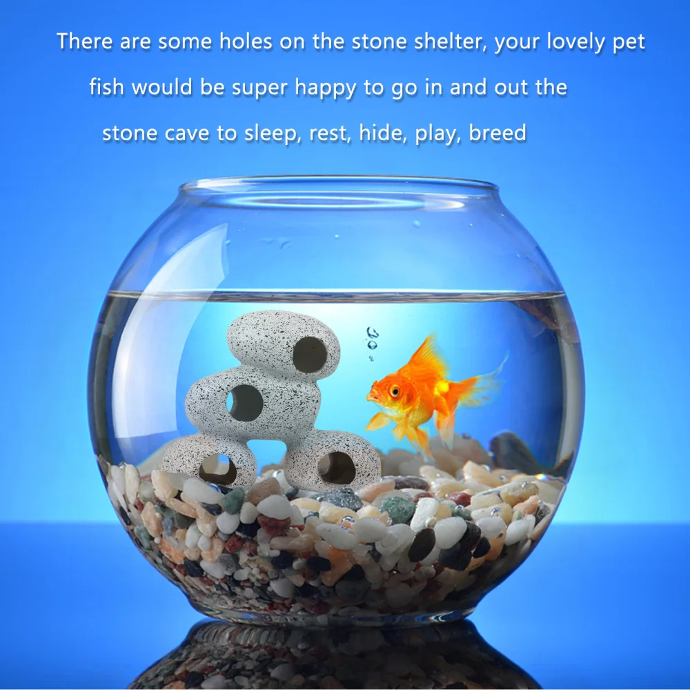 

1pc Creative Stone Ornament Fish Tank Decor Chic Fish Rest Cave Fish Shelter