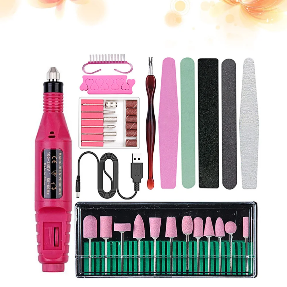 

1 Set Manicure Polisher Kit Nail Polishing Tools Nail Shaping Files Dead Skin Fork Cleaning Brush Set DIY Nail Art Supplies