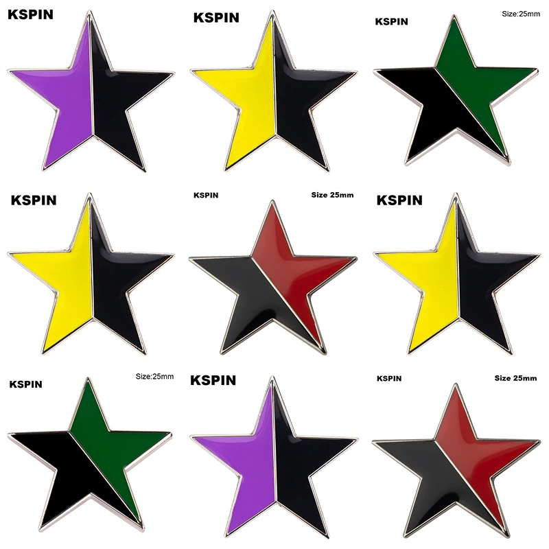 Красно-черная звезда лацкан Броши Булавки значок брошь значки - купить по