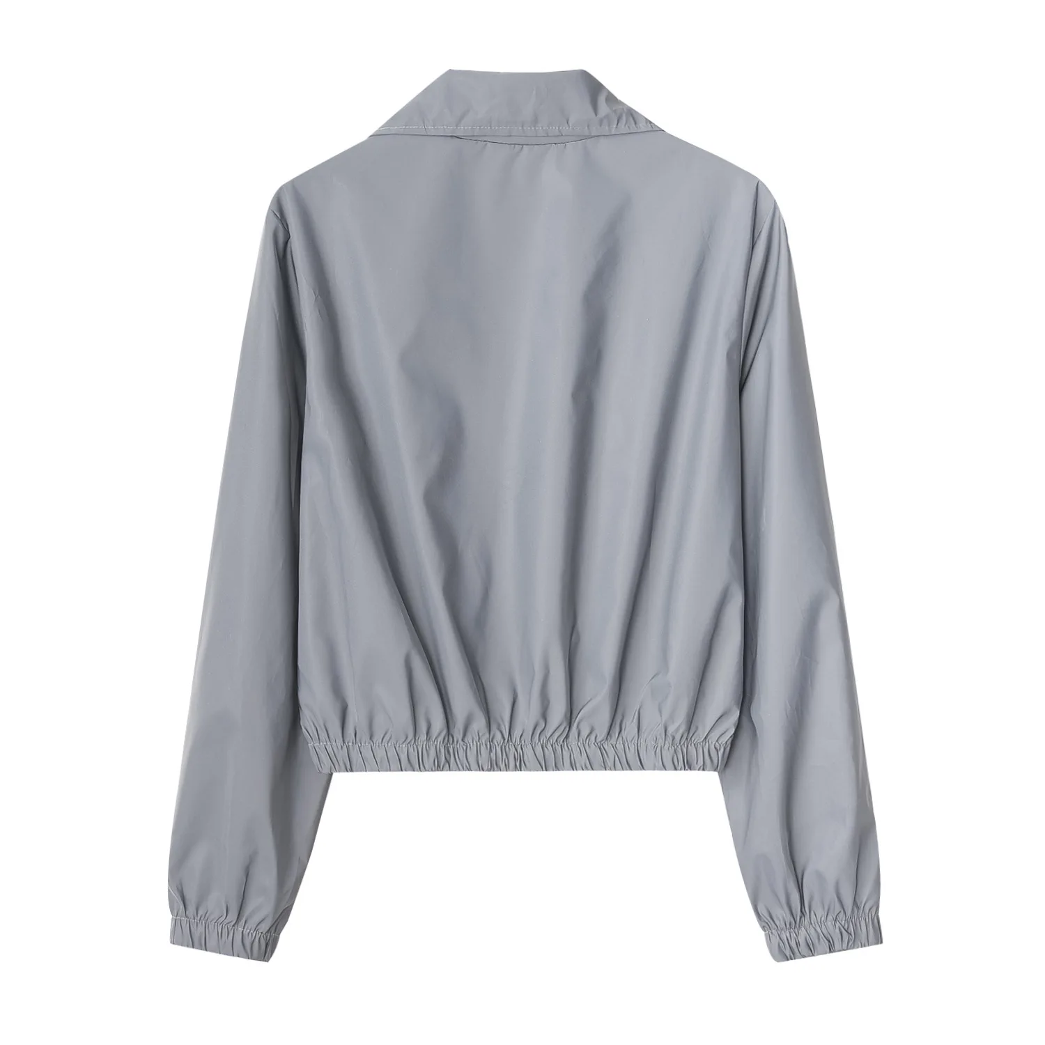 

Donsignet Women's Suit Fashion Summer Temperament High Neck Zipper Solid Color Reflective Shiny Leisure Sports Two-piece Suit