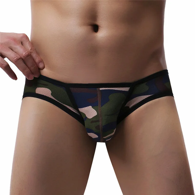 3PCS/Lot New Briefs Breathable Men's Underwear Briefs Men Low Waist Men's Male Comfortable Camouflage Underpants Briefs