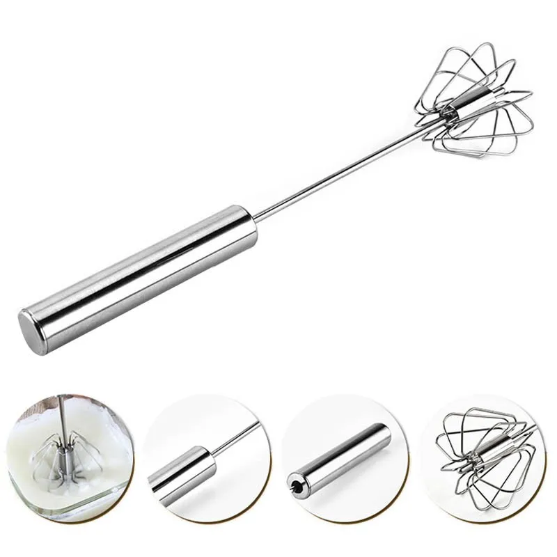 WALFOS Stainless Steel Hand Pressure Rotating Semi-Automatic Mixer Coffee Milk Mixing Eggbeater Handheld Kitchen Cooking Tool