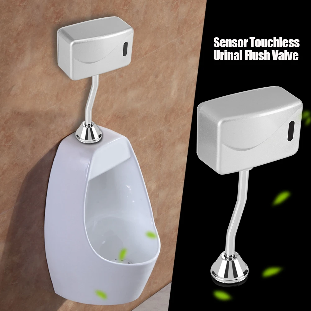 

Bathroom Toilet Exposed Wall Mounted Automatic Sensor Touchless Urinal Flush Valve DC 6V